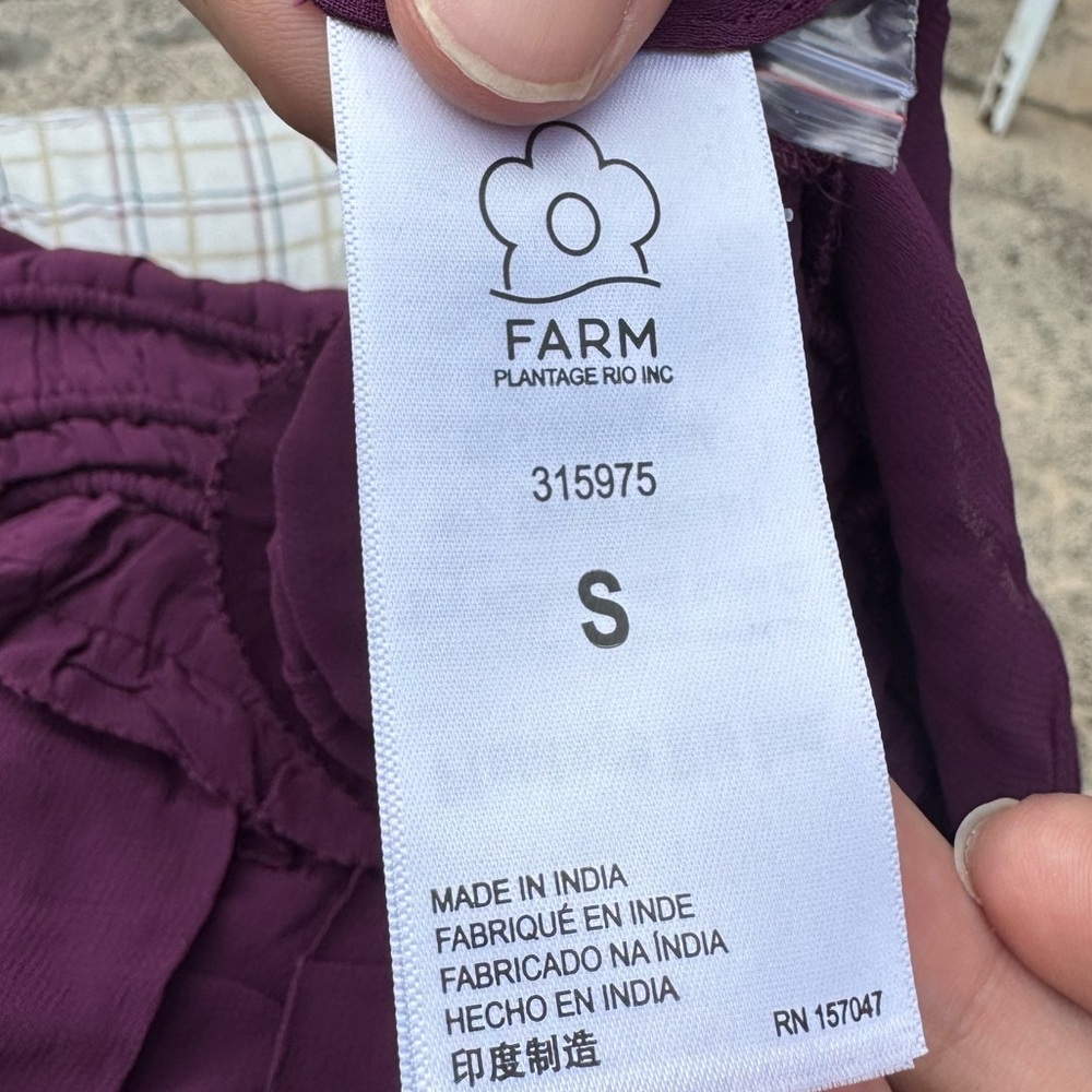 SOLD ELSEWHERE NWT FARM Rio burgundy/purple ruffled long sleeve gathered blouse - Picture 11 of 13
